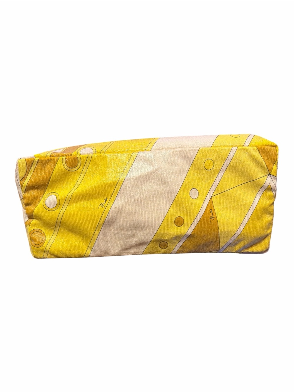 Emilio Pucci Vintage Yellow Abstract Print Coated Canvas Tote Bag - Picture 5 of 6